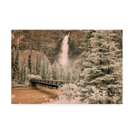 Monte Nagler 'Takkakaw Falls And Bridge Canadian Rockies Canada Infrared' Canvas Art,16x24